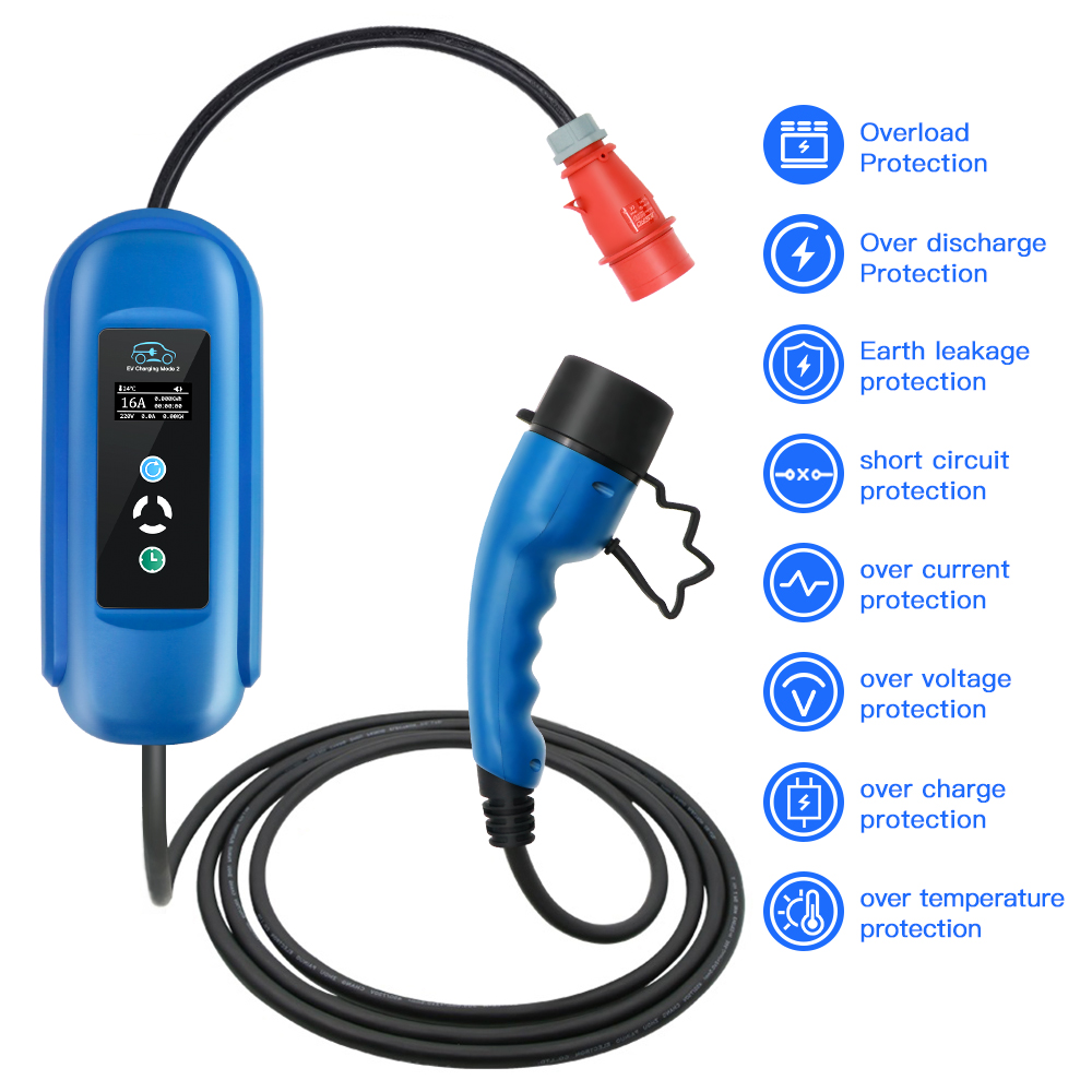 Kolanky EV Charger 16A 11KW Ty - Type 2 Portable Ev Charger 11Kw Cee ulasan dan harga